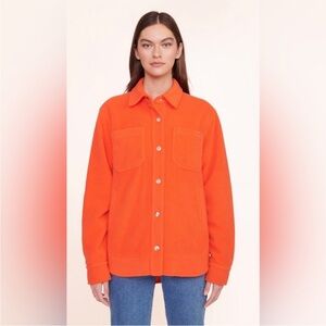 Staud Voyaging Quilted Jacket Papaya Sherpa - Size Large